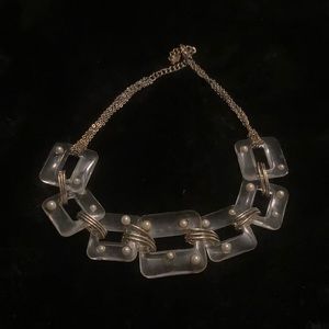 Acrylic and Pearl statement necklace
